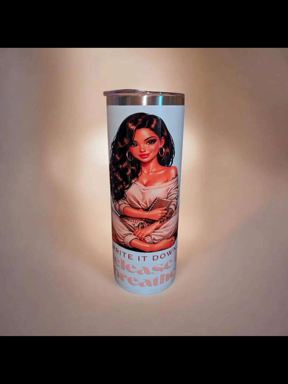White Inspirational Travel Tumbler - Write It Down